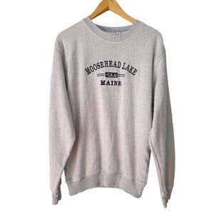 ESY Surf Co Vintage Moosehead Lake Maine Terry Pullover Sweatshirt Size Large